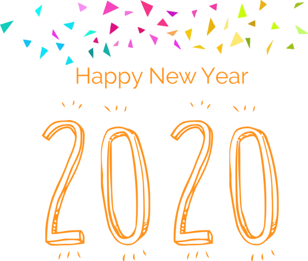 Text Happy 2020 New Line PNG
