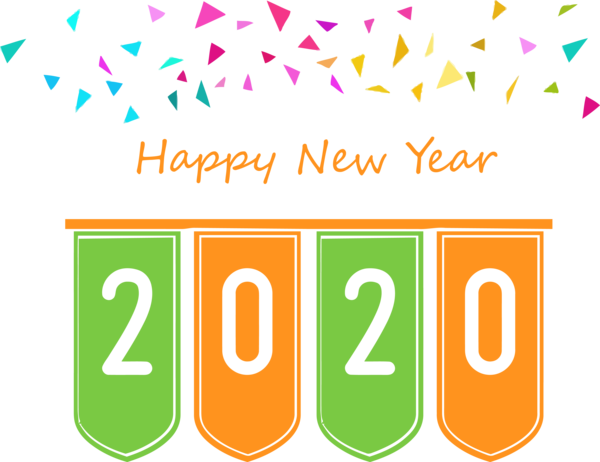 Happy New Font Year 2020 PNG