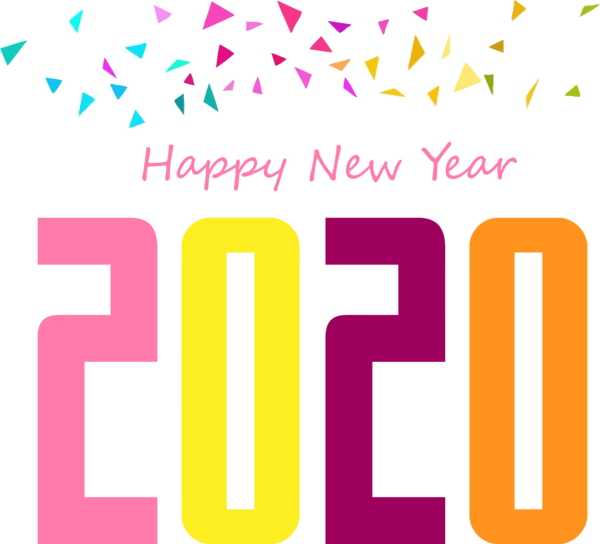 Year Pink Text For 2020 PNG
