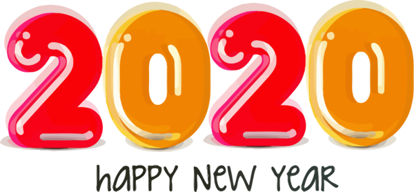2020 Year Font Text Happy PNG