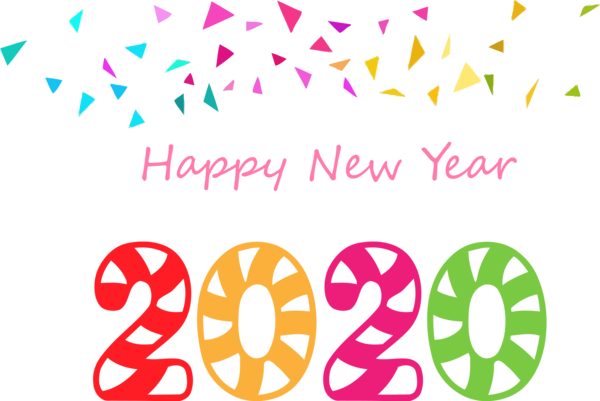 Year Happy Drop 2020 Font PNG