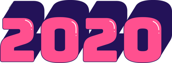 Year For Font Line 2020 PNG
