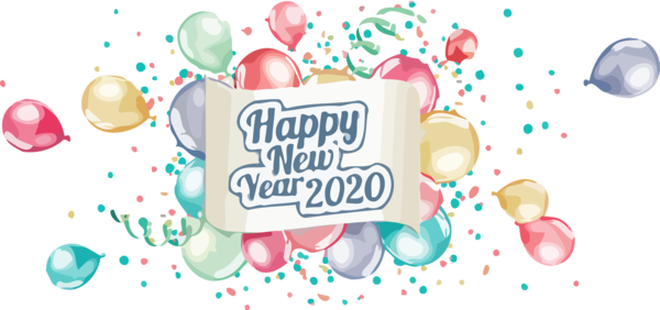 Happy Year 2020 Text For PNG