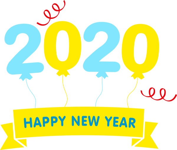 Font 2020 Yellow Text Year PNG