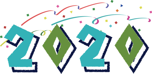 Text Year Happy Line Green PNG