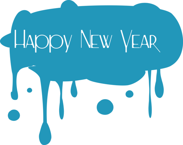 Font Text Year Turquoise New PNG