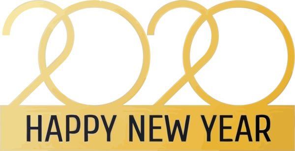Happy 2020 Font Logo For PNG