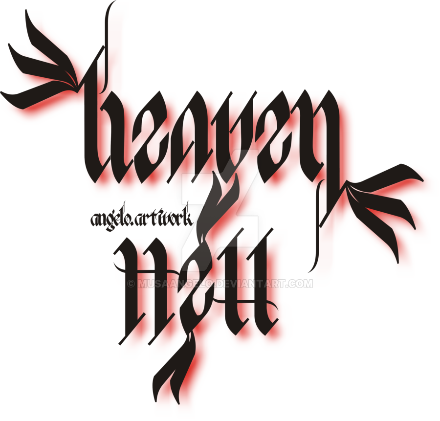 Hell Calligraphy Blimey Heaven Holy PNG