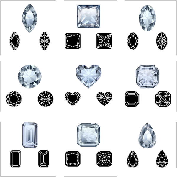 Jewellery Bead Diamond Blue Gold PNG