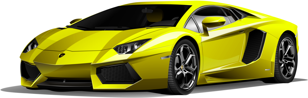 Yellow Sports Coupe Transport Motorcar PNG