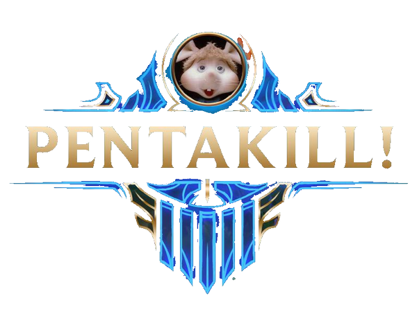 Flame Blue League Text Pentakill PNG