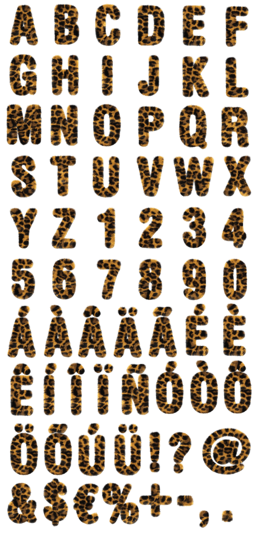Leopard Typography Material Text Printing PNG