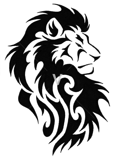Serpent Lion Recovery Tattoo Black PNG