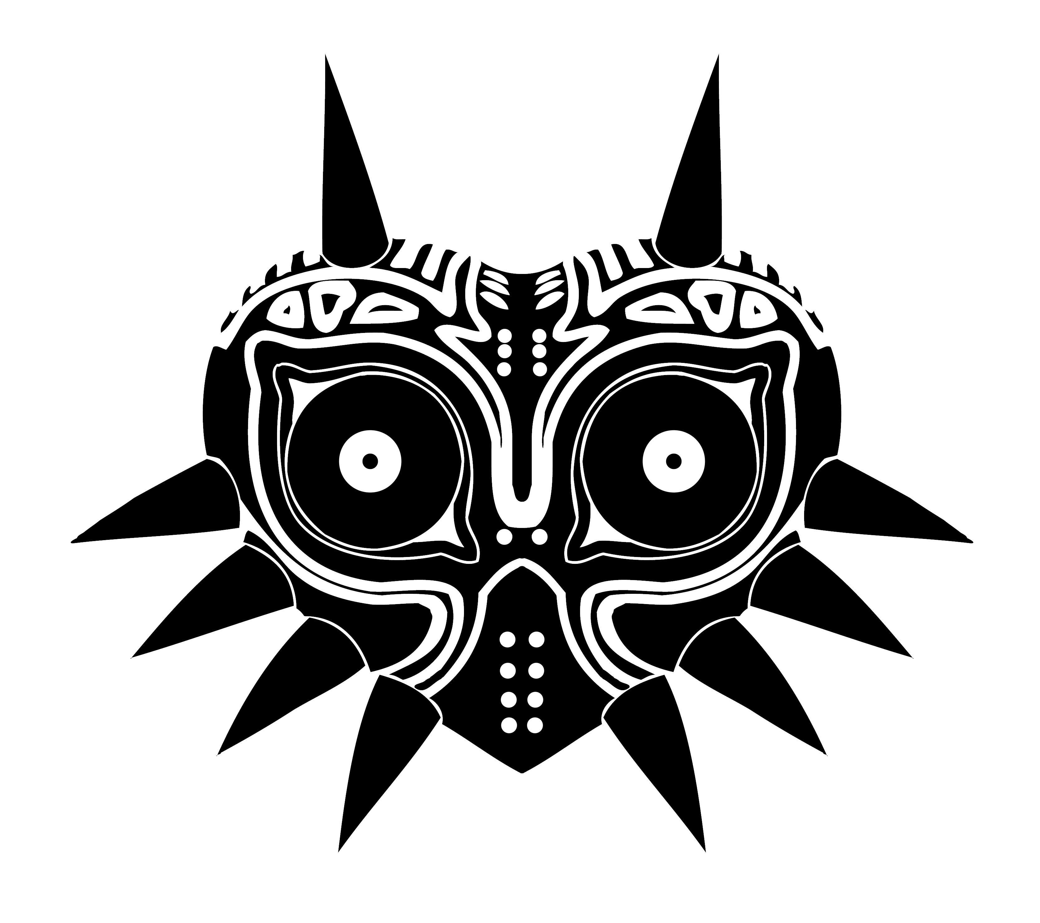 Majora Owl Monochrome Mask Zelda PNG