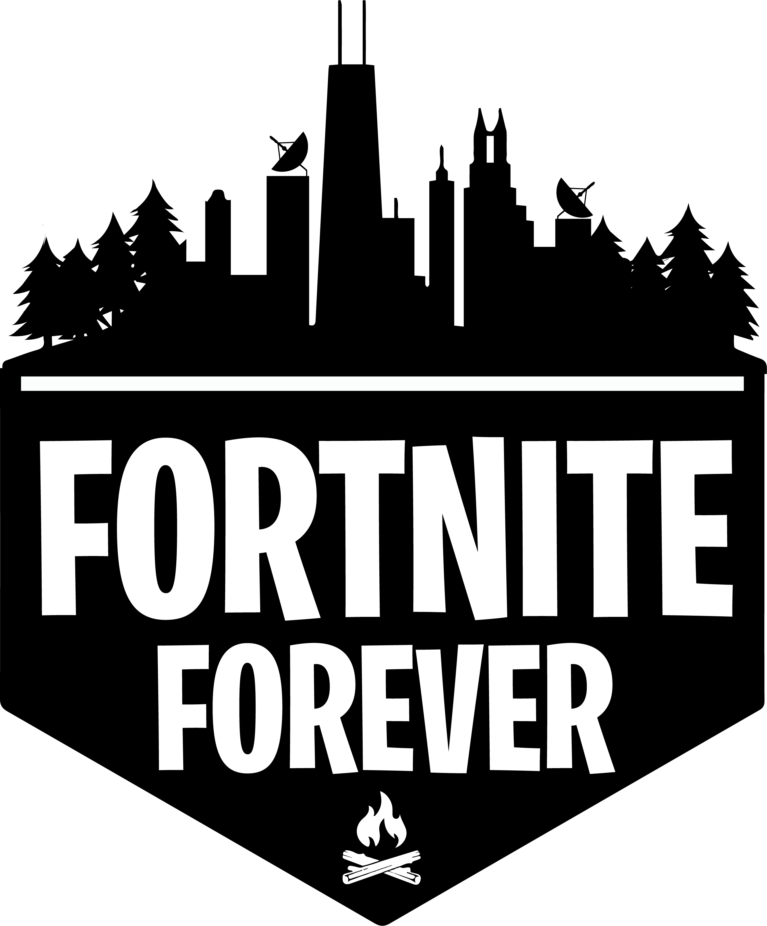 Fortnite Logo Silhouette Sticker Text PNG