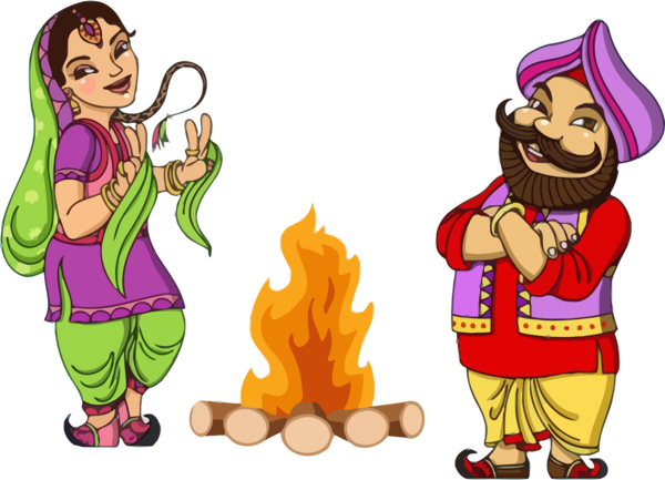 For Lohri Style Cartoon Happy PNG