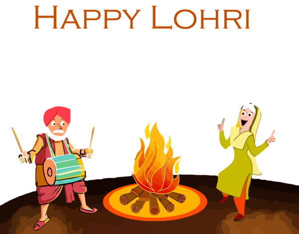 Happy Cartoon Lohri Resolutions For PNG