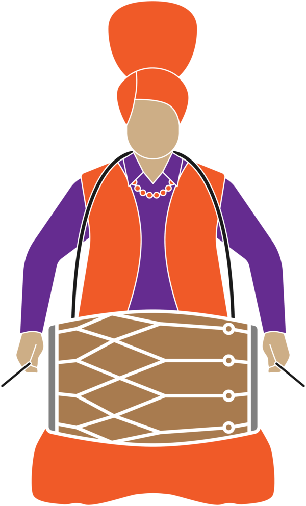 Hand Membranophone Decoration For Lohri PNG