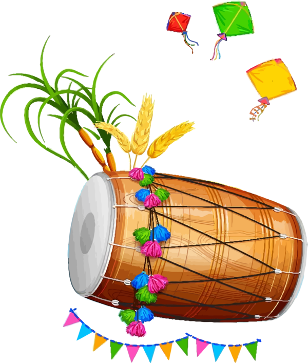 Drum Happy Lohri For Musical PNG