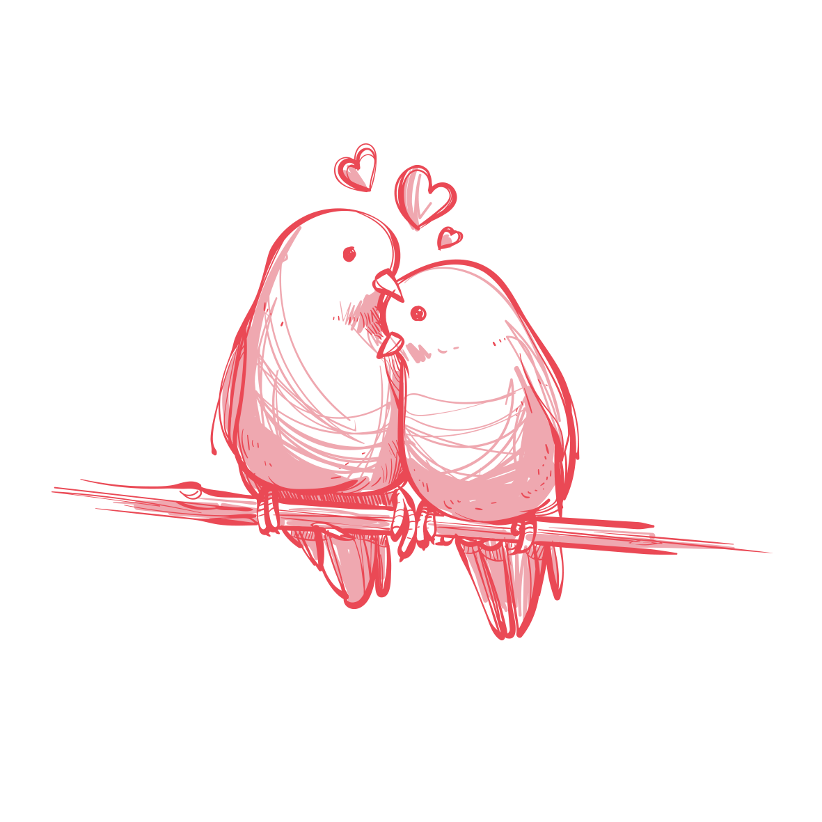 Pink Birds Love Wedding God PNG