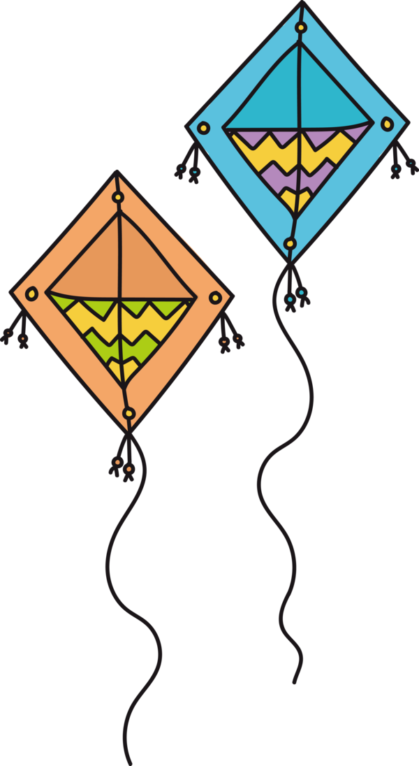 Kite Happy Line Triangle Makar PNG