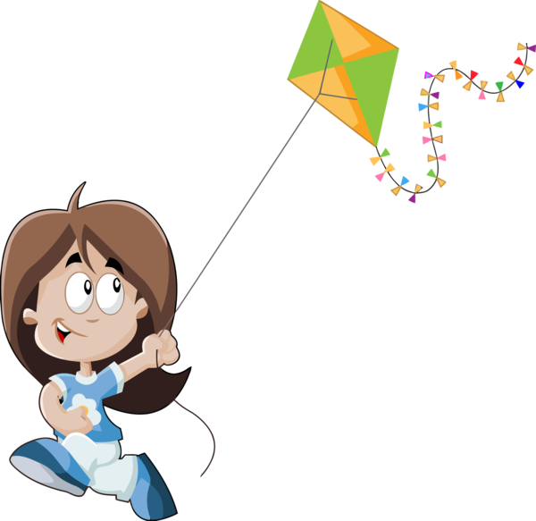 Cartoon Makar Happy Kite For PNG