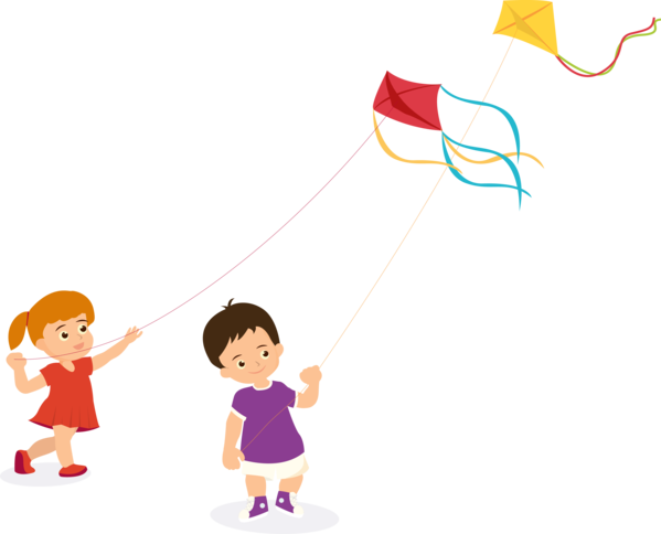 Makar Themes Kite Cartoon With PNG