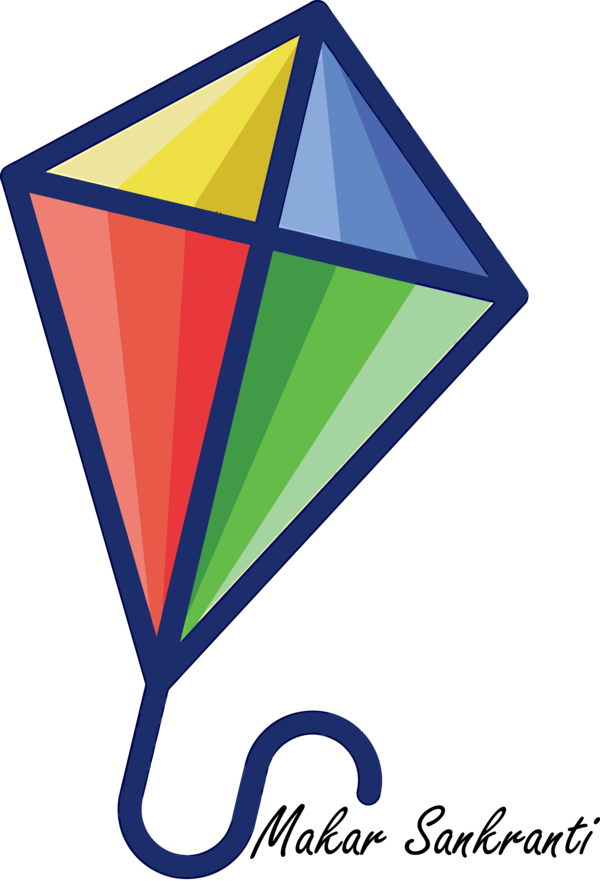 Logo Makar Triangle Happy Sankranti PNG