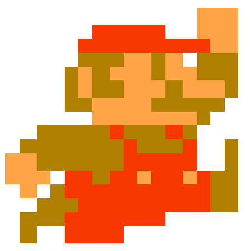 Square Bros Line Mario Orange PNG