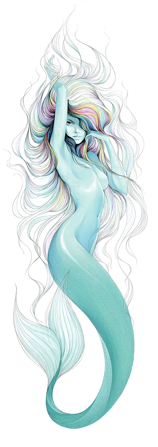 Mermaid Artist Moustache Drawing Unicorn PNG