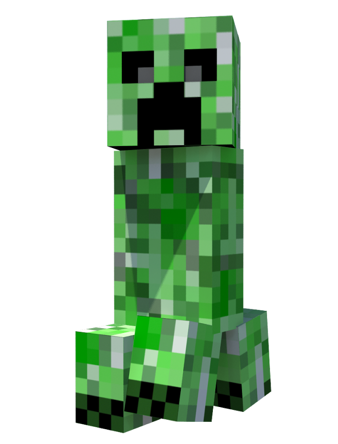 Green Creeper Coloring Minecraft Book PNG