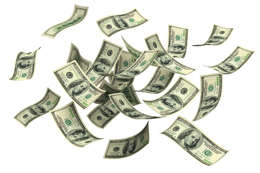Notes Falling Liquid Money Objects PNG