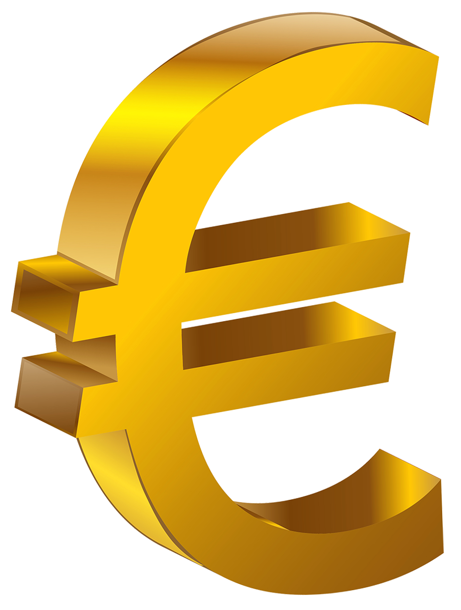 Coin Line Gold Euro Symbol PNG