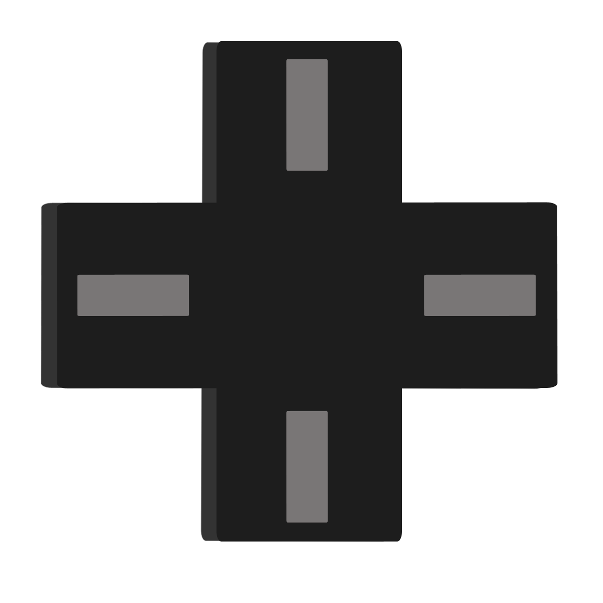 Rectangle Dpad Nintendo Cross Symbol PNG