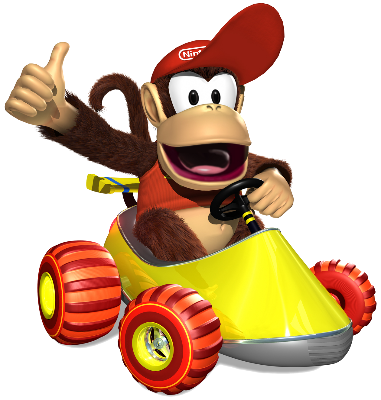 Diddy Racing Mario Kart Wii PNG