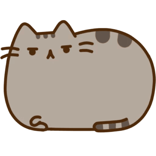 Cat Pusheen Medium Sized Oval PNG