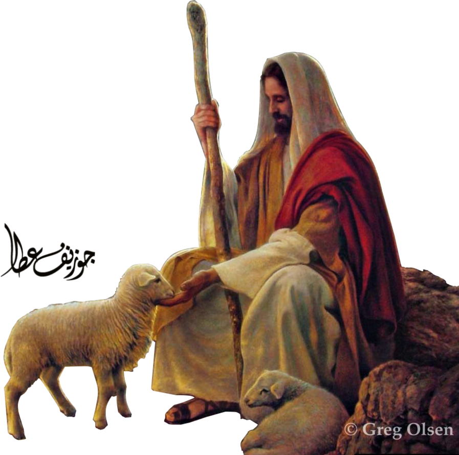 Sheep Art Jesus Christ Twill PNG
