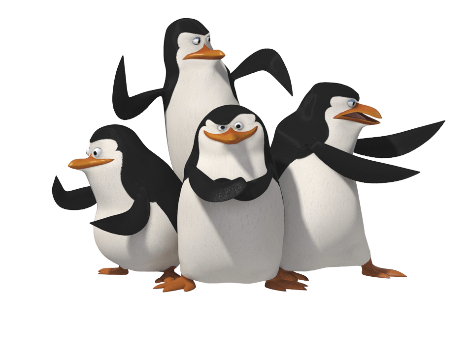 Walrus Kittens Gecko Madagascar Penguins PNG