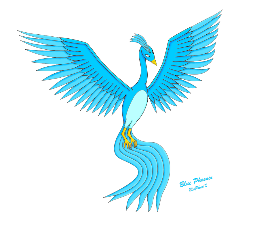 Gamer Blue Silk Phoenix PNG