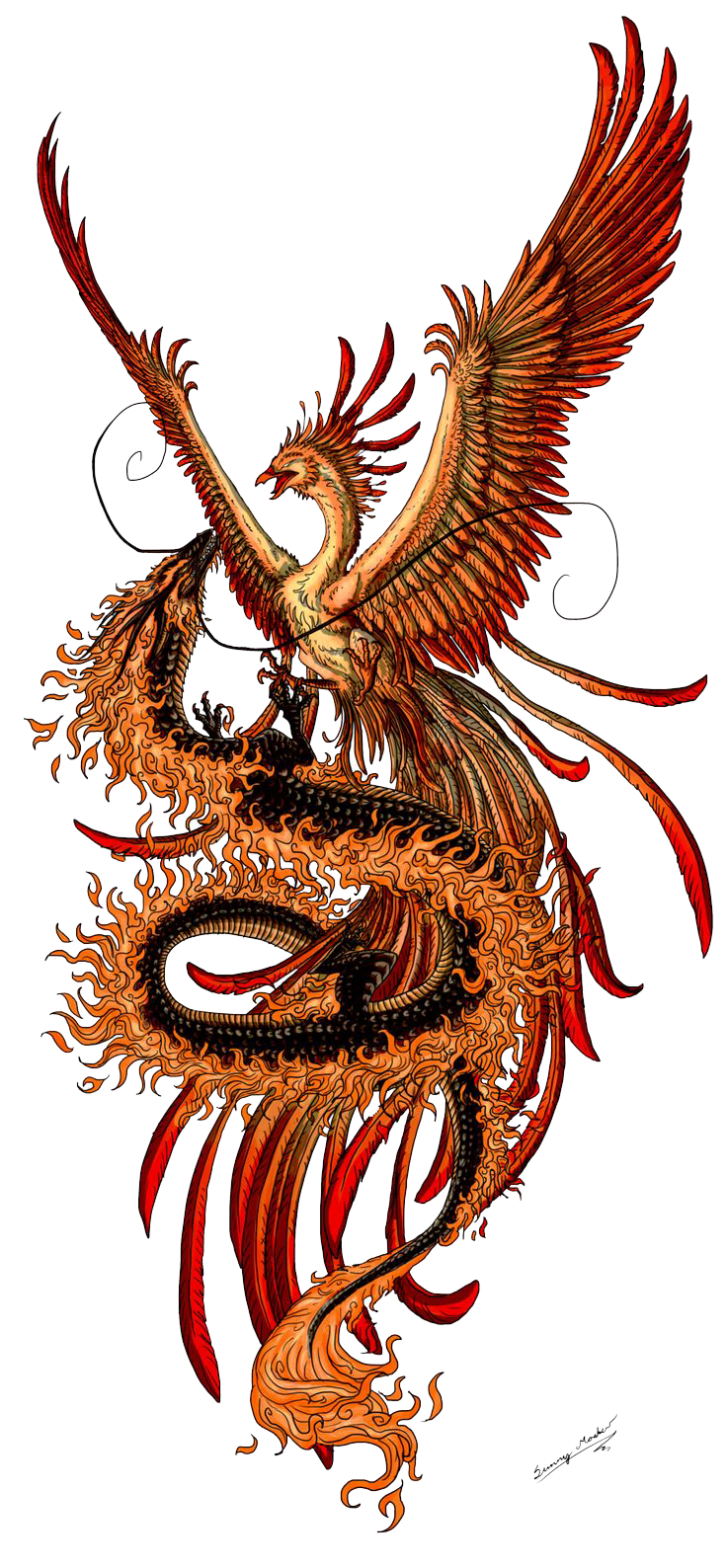 Fenghuang Symbol Art Phoenix Dragon PNG