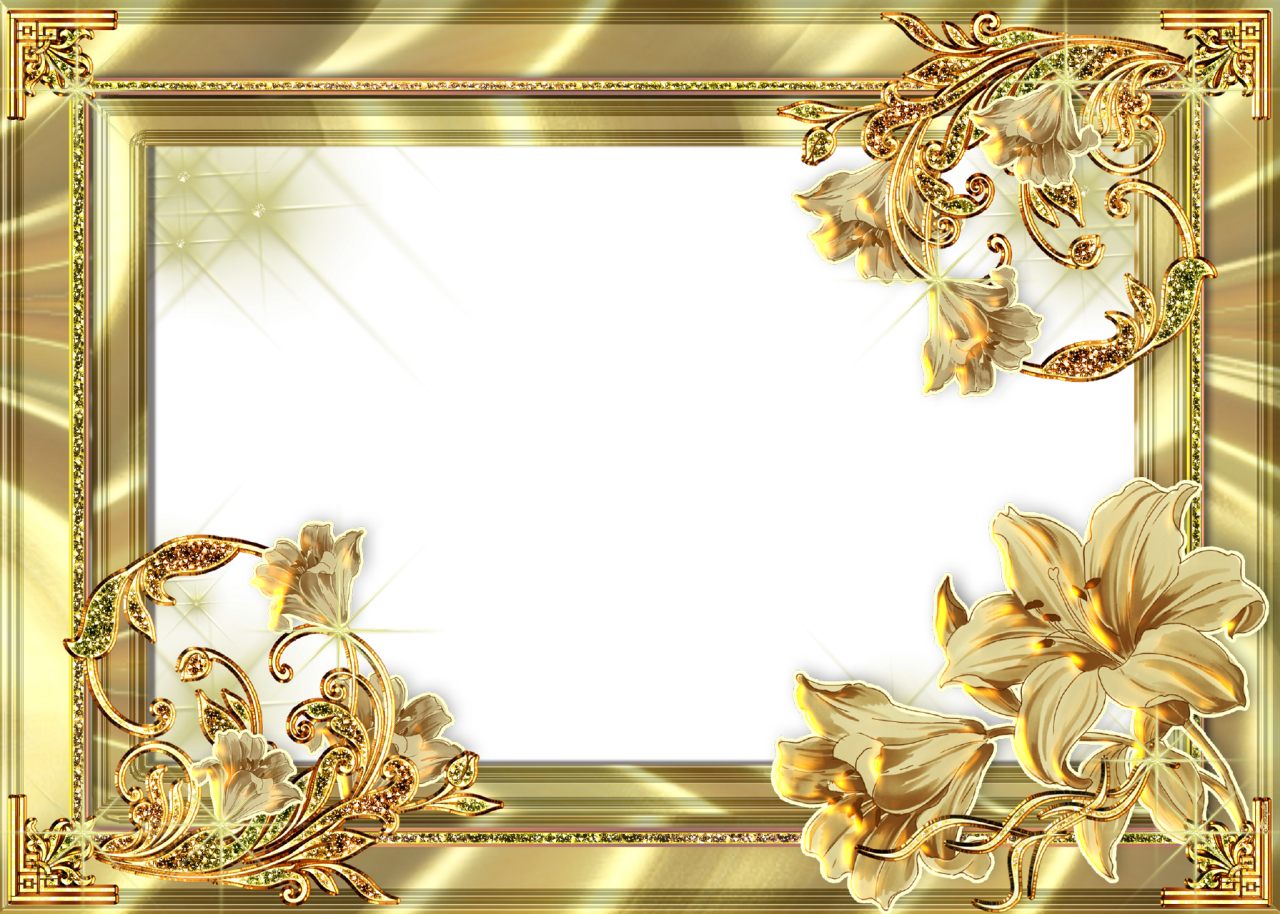 Yellow Brass Frame Portrayal Gold PNG