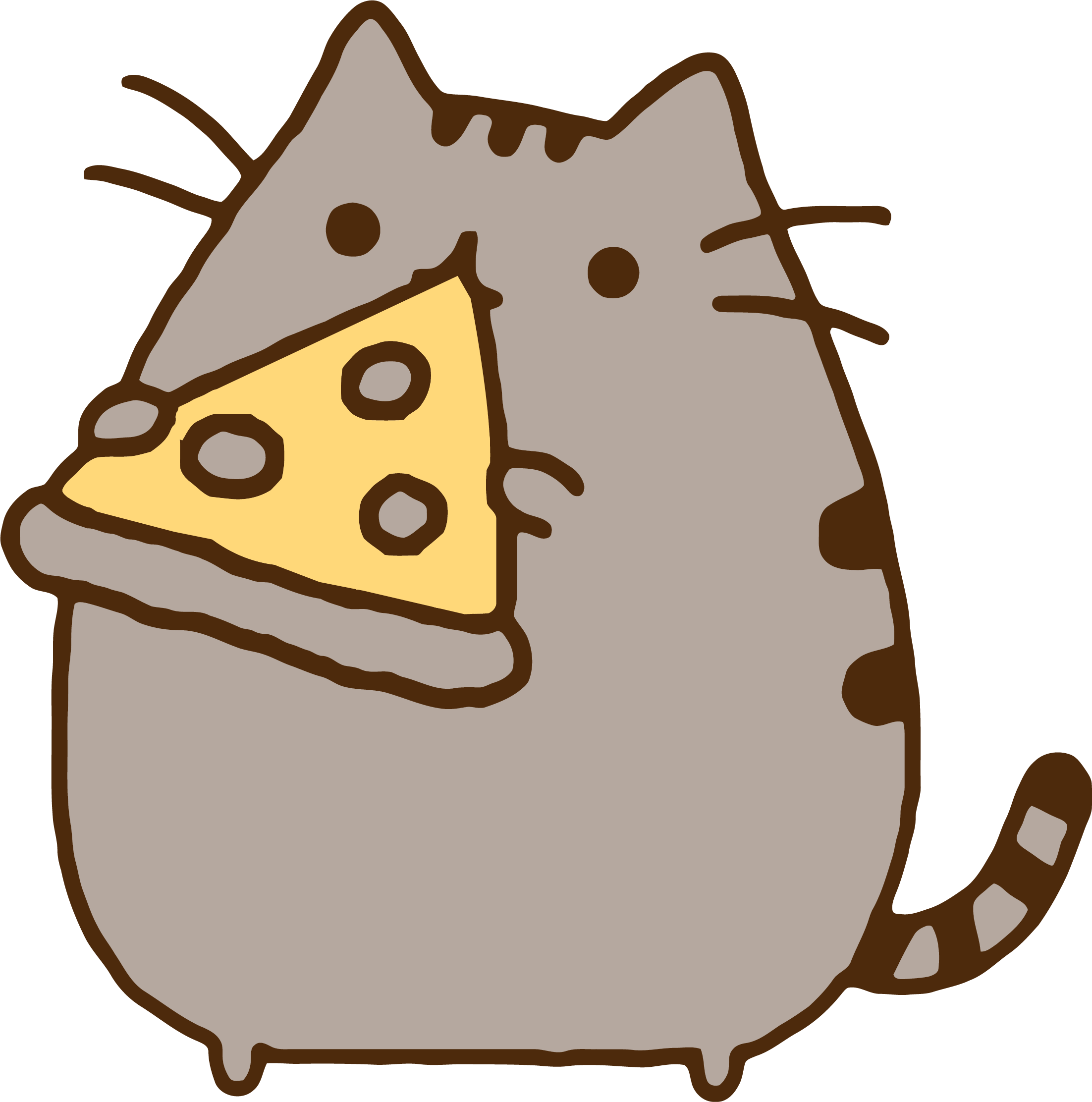 Pusheen Sized Eating Whiskers Cats PNG