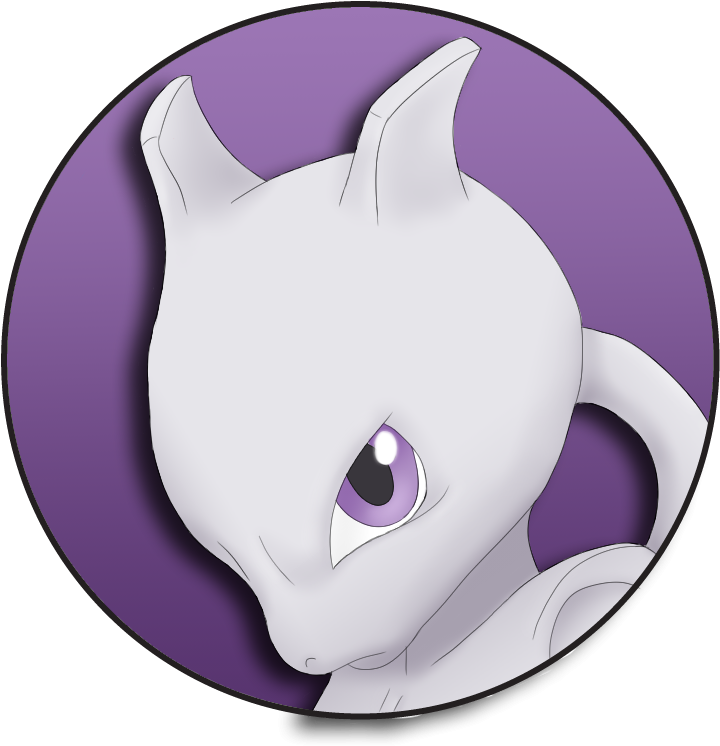 Cartoon Mewtwo Summoner Lubber Glyph PNG