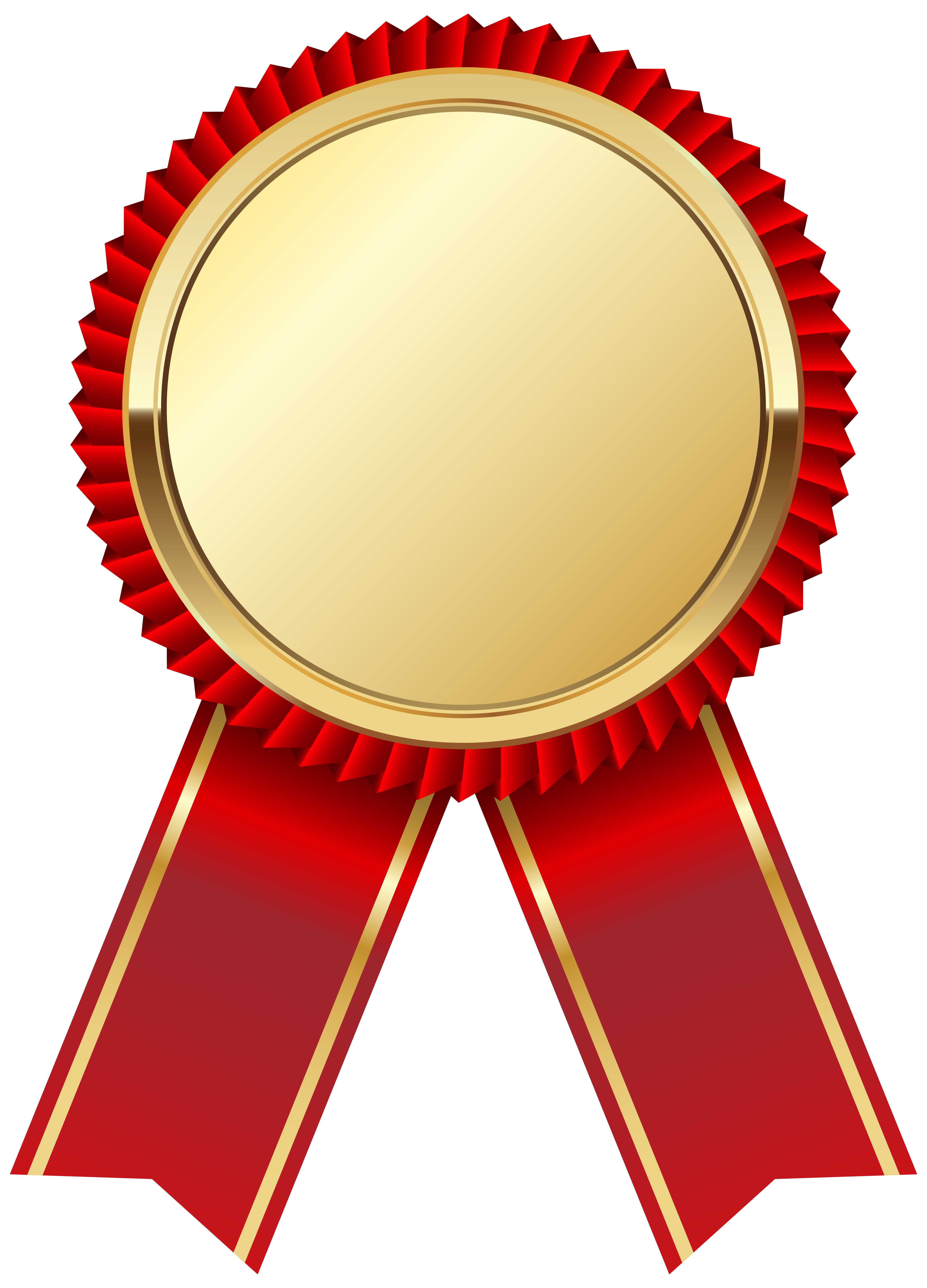 Ribbon Gold Award Circle Medal PNG