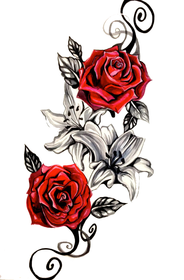 Rose Paint Airbrush Tattoo Carousel PNG