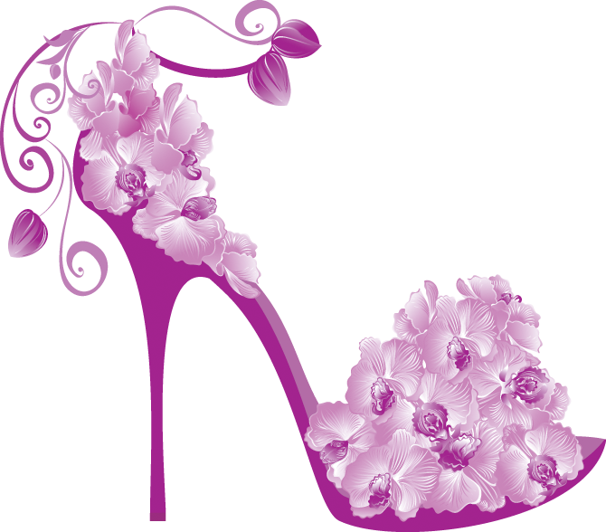Floral Loafer Design Lavender Highheeled PNG