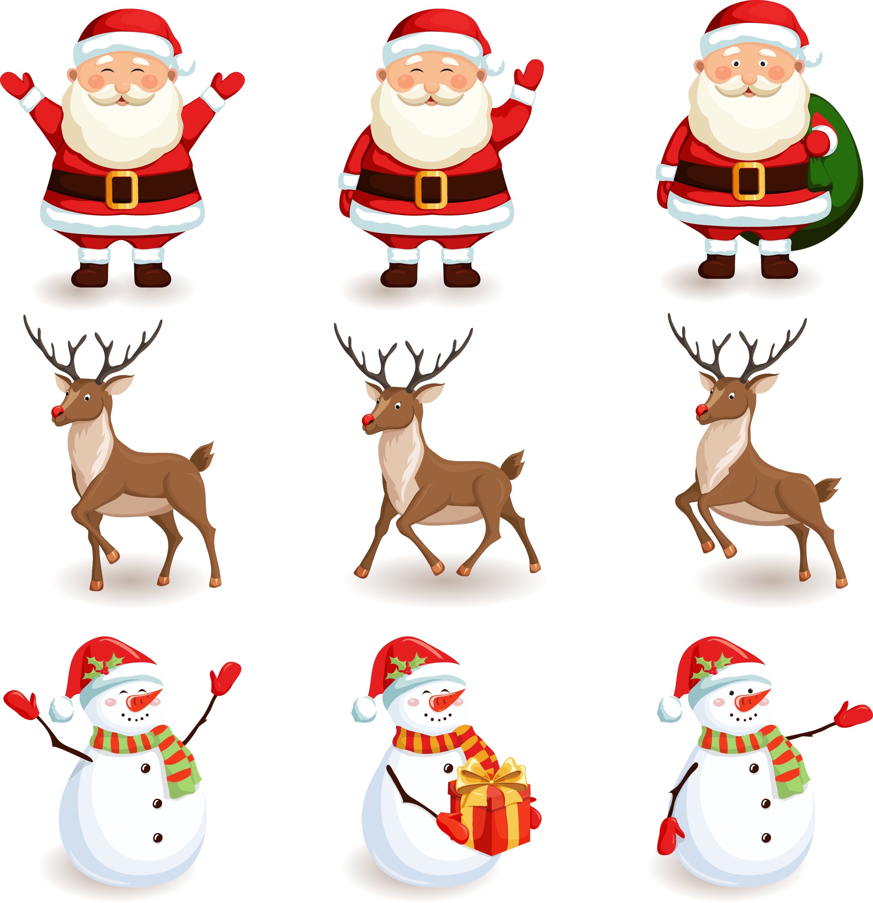 Snowman Santa Material Deer Claus PNG