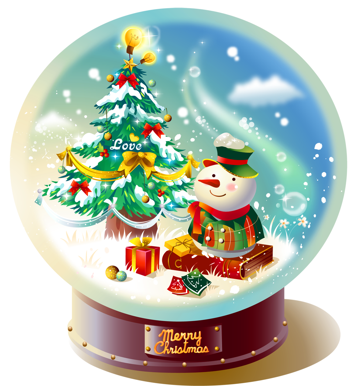 Snow Christmas Snowman Snowflake Globe PNG