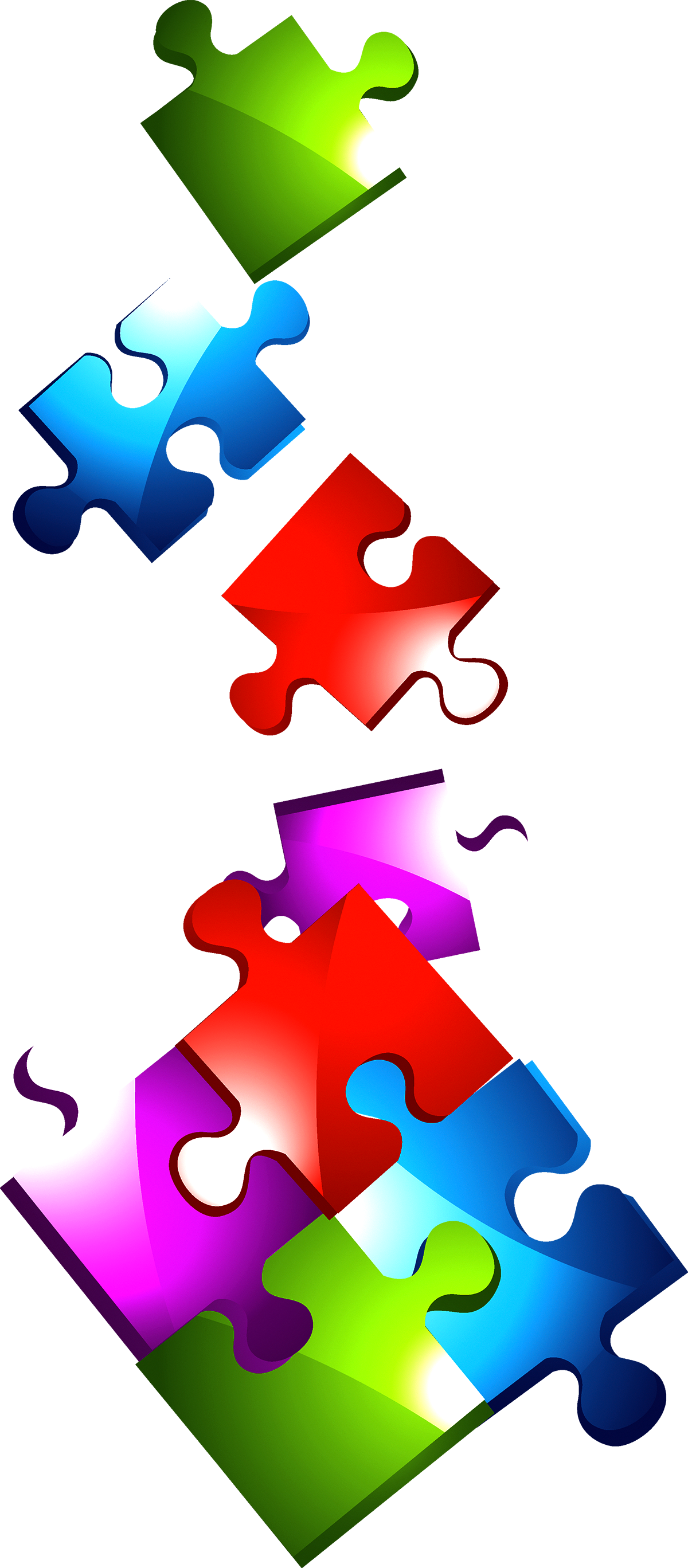 Design Color Reshaping Puzzle Impact PNG
