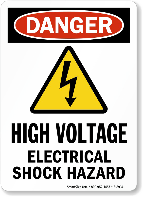 High Contract Voltage Sign Posters PNG